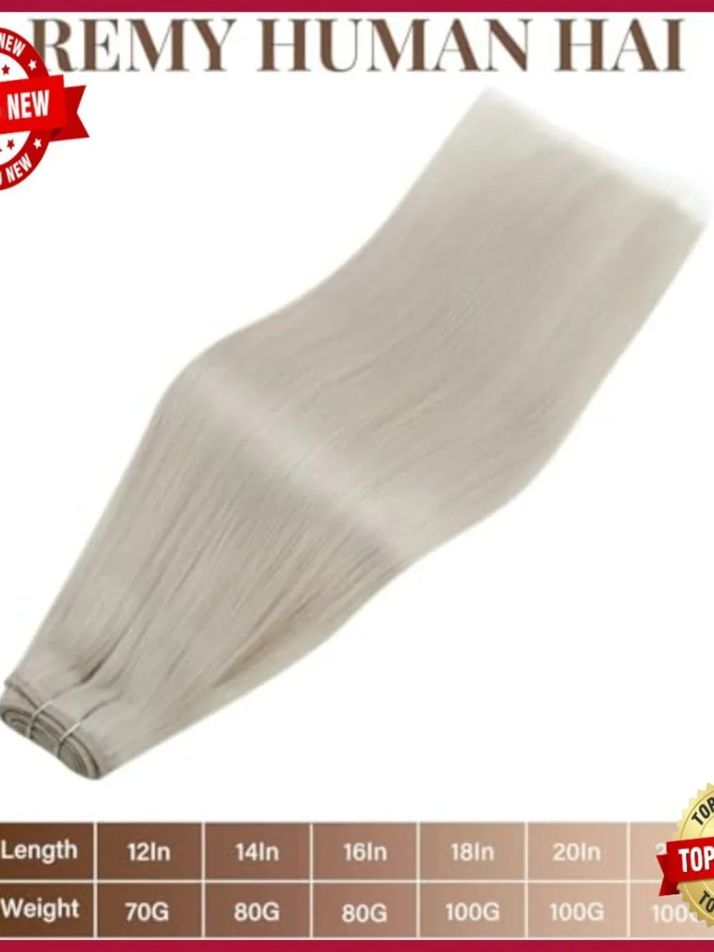 24 Inch Human Hair Extensions 120g Salon Grade Double Weft Wedding